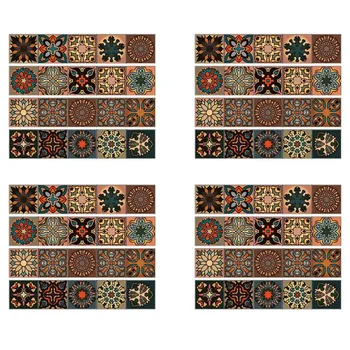 80 Pcs 3D Multi Marroquí Auto-Adhesivo del cuarto de Baño de Pared de la Cocina de la Escalera de Baldosas de la etiqueta Engomada