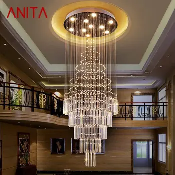 ANITA Moderna de Cristal de la Lámpara Colgante LED Creativa lámpara de Araña de Lujo para Vivir en Casa de Habitación de la Villa de Escalera Colgante de Luz