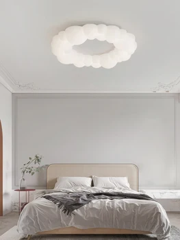Atmosférica crema de viento y nube nube nube techo de la sala de la lámpara del dormitorio de la lámpara del diseñador sencillo restaurante de la luz de techo
