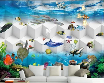 beibehang Moderno fondo de pantalla decorativa mural de pared de 3 d fondo de pantalla personalizado dormitorio mundo submarino de la pared de papel para la habitación de los niños