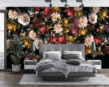 beibehang Personalizado moderno de nueva dormitorio sala de estar decoración de la pintura Nórdica retro floral de fondo de papel de parede de fondo de pantalla