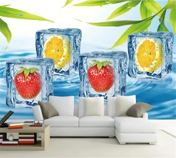 beibehang un fondo de pantalla Personalizado en 3d mural de la moda moderna de hielo de frutas sofá dormitorio salón de TV de fondo decoración de papel de parede