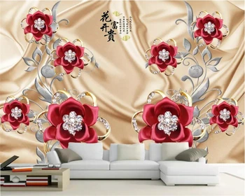 beibehang un fondo de pantalla Personalizado en 3d foto murales de lujo atmósfera de lujo de la seda de la joyería de diamantes de fondo de la pared de papel de Papel de parede