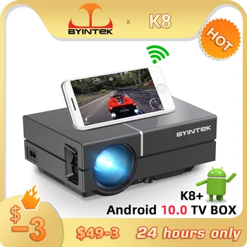 BYINTEK K8 Portátil Mini 1080P 150inch de cine en Casa del LCD Digital de Video Proyector LED 3D 4K (Opcional Android 10 Caja de TV)