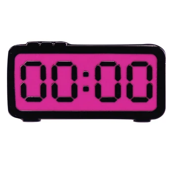 C4476 Mantener Despertar la Alarma del Reloj Reloj Digital Broches para la Ropa de Esmalte Pins Pernos de la Solapa de la Mochila Insignias de la Joyería de la Decoración
