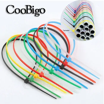 Cables de Nylon Plástico Auto-bloqueo Paquete de Lazo Reutilizables de Fijación de Bucle de la Correa de la Casa de Organizar los Accesorios de colores 100-600pcs