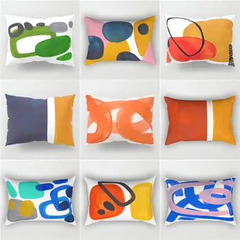 Casa sala de estar sofá cojín resumen de la personalidad de graffiti de impresión en funda de almohada geométrica de la línea de pintado de la cintura almohada funda de almohada