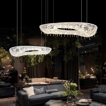De lujo, lámparas de araña de cristal extranjero Lustre diseñador Moderna villa vestíbulo iluminación decorativa de color personalizado tamaños