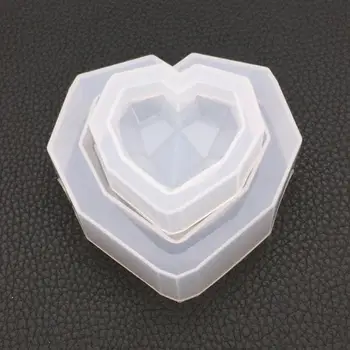 De silicona en forma de Corazón Molde DIY Cristal de Epoxy de la Geometría en forma de Corazón Molde de Aromaterapia Coche Decoración hechos a Mano de Cristal del Molde