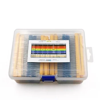 DIY caja de 130 tipos de 20PCS 2600 pcs 1/4W resistor de película metálica componente de paquete de paquete de 0.25 W a plena escala el valor de la resistencia del cuadro