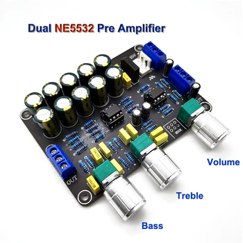 Doble NE5532 Tono de Preamplificador de Audio de la Placa Ecualizador Preamplificador Treble Bass Tone Control Pre amplificador