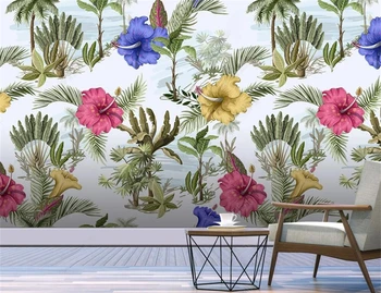 Fondo de pantalla personalizado Europea HD plantas tropicales de hojas de flores animales ilimitado de Empalme de fondo en Mosaico murales de pared 3d fondo de pantalla