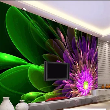 fondo de pantalla personalizado magníficos efectos especiales abstracto de la moda de la flor de la TV de fondo de papel de pared de la decoración de la pintura de decoración mural