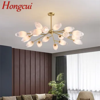 Hongcui lámpara de Araña Colgando de Latón Modernos LED lámparas Colgantes de Lujo Decorativo Para el Hogar Sala de estar Dormitorio Villa