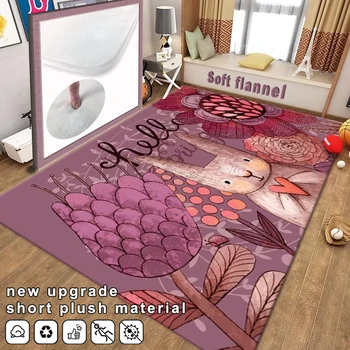 Kawaii Conejo Alfombra de dibujos animados de Animales de Franela de la Habitación del Bebé Piso antideslizante Mat Sala de estar del Dormitorio de la Decoración para Alfombra de Salón Alfombra Lavable