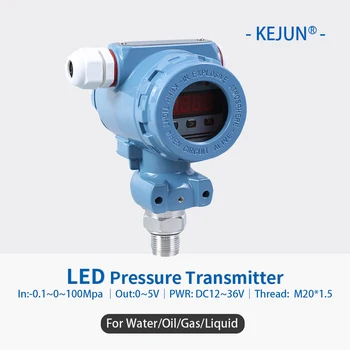 La Pantalla LED del Transductor de Presión de Agua del Aire Sensor de Presión de Aceite de Difusión Dilicon el Vacío Absoluto de 0-5V Transmisor de Presión
