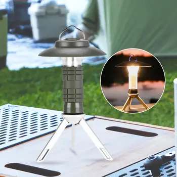 LED Linterna Camping Lámpara al aire libre de la Luz de la Lámpara Trípode Desmontable USB para el Jardín