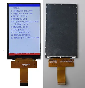 maithoga 4.0 pulgadas 26PIN LCD TFT en Color de Pantalla NT35510 Controlador de MCU de 8/16 bits de Interfaz Paralelo 480(RGB)*800