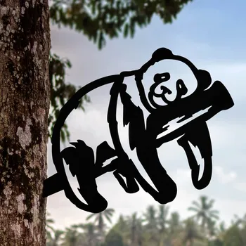 Metal Panda Parte de la Silueta de los Animales Señal de Corte Rústico al aire libre Hogar & Jardín, Decoración de la fiesta de Inauguración de Regalo Para el 2023 DIY Moldes de la Tarjeta de