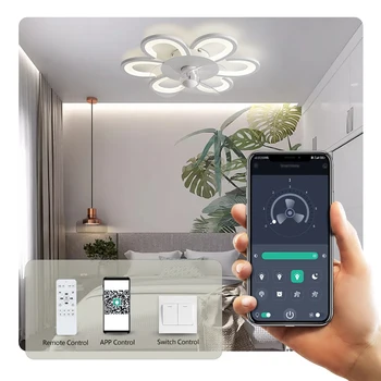 MINGBEN 40W Smart Fan de Techo de la Lámpara con la Luz y el Control de la APLICACIÓN Moderna y Silenciosa Luz de la Decoración del Dormitorio Sala de estar