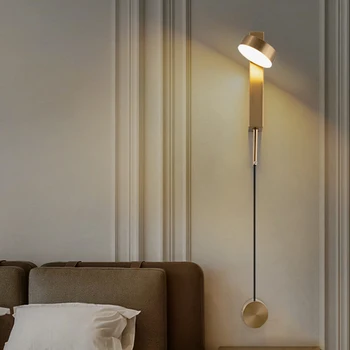 Moderno minimalista de la cabecera de la pared giratorio LED dormitorios estudio sala de estar creativa de la pared de la habitación de huésped de hotel habitación cálida pared del pasillo de la lámpara