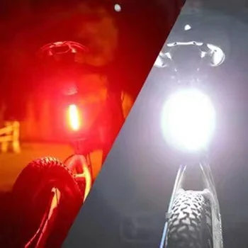 MTB de la Bicicleta del Faro de Ciclismo de la Cola de la Lámpara de la Linterna de la Bicicleta de la Bici de la Luz trasera Impermeable a Caballo Delante de la Luz Trasera de LED Recargable USB