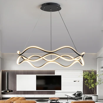 Nueva 2023 LED de la Lámpara Colgante Para la Sala de estar Dormitorio Comedor Cocina Estilo Moderno de Techo lámpara de Araña de Diseño en color Negro con Colgante de Luz