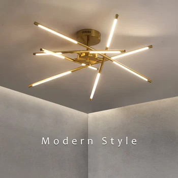 Nuevo LED lámpara de Araña Para la Sala de estar Dormitorio Comedor Cocina Lámpara de Techo de Estilo de Lujo Moderno de Oro de Diseño de Luz Control Remoto
