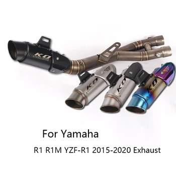 Para Yamaha R1 R1M YZF-R1, YZF-R1M 2015-2023 Tubo de Escape de Motocicletas Medio Tubo de conexión de Deslizamiento En 61mm Silenciador de Escape Eliminar Catalizador