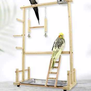 Parrot Juego Estante Parrot Juguetes Suministros De Formación De La Estación De Rack Divertido Juguete De Pájaro Pájaro Chaflán Escalera Escalera Giratoria