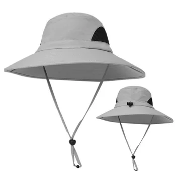 Pescador Cubo Tapa de Nylon Amplia Visera Parasol Anti-UV Impermeable Plegable Portátil Sombrero al aire libre