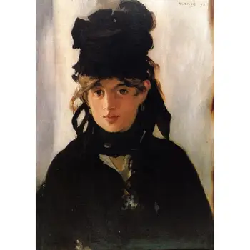 Pintura al óleo Retrato de Berthe Morisot con Un Ramo de Violetas Edouard Manet Mujer Pinturas de Arte Pintada a Mano de Alta Calidad