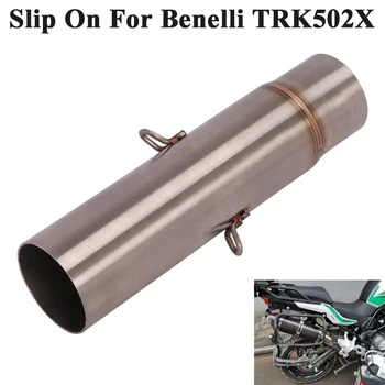 Slip Para Benelli 502X TRK502X de Escape de Motocicletas de Escape Modificado de Acero Inoxidable Conexión de Medio Tubo de conexión Sin Silenciador