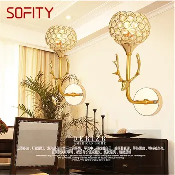 SOFITY Lámparas de Pared Creativa Contemporánea LED de Oro Apliques de Cristal de las Luces Interiores Para Casa Habitación