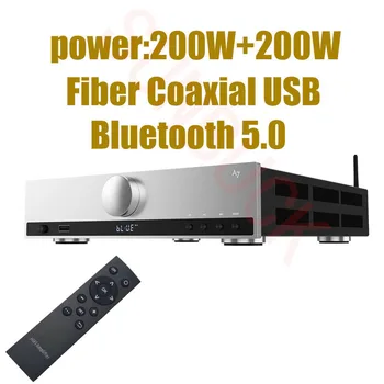 SUNBUCK A7 Par Simétrico 2.1 potencia 200W Fibra Coaxial USB Bluetooth Amplificador de Control Remoto de Amplificador de Audio Estéreo de alta fidelidad