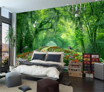 wellyu de encargo de la foto de fondo de pantalla en 3d de gran mural del árbol de parque green road обои paisaje de fondo de papel tapiz papel de parede 3d mural