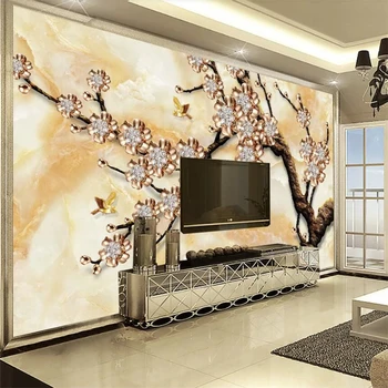 wellyu Dirección del gran mural de la moda de la decoración del hogar Europeo de mármol de la joyería del árbol de TV fondo pared de papel pintado papel de parede