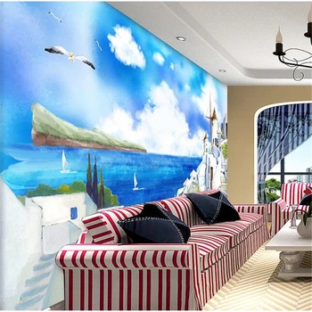wellyu papier peint papel tapiz para paredes 3 d fondo de pantalla Personalizado griega del Mar Egeo a la Vista del Mediterráneo papel de parede