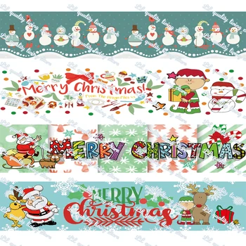 WL 25MM 38MM Santa Claus de Grosgrain Cinta/Satén de Bricolaje Accesorios para el Cabello hechos a Mano Material de Collar de la Fiesta de Navidad de la Decoración de Regalo