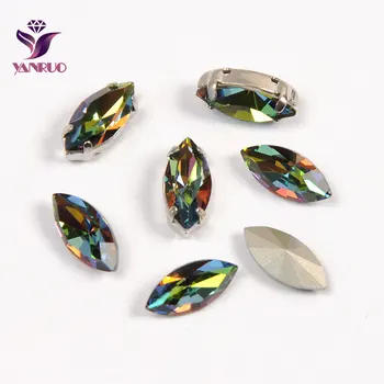 YNARUO 4200 Navette VM Fantasía Cristales Caballo de Ojos de diamantes de Imitación de Cristal Bling Piedras para Artesanías Ropa de Coser Adornos de Diamante