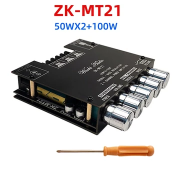 ZK-MT21 Subwoofer Digital Amplificador de Potencia de la Junta de 2.1 Canales Estéreo Módulo de amplificación de 50WX2+100W Bluetooth 5.0 Amplificador de Bajo